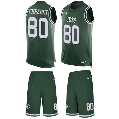 Nike Jets #80 Wayne Chrebet Green Team Color Men's Stitched NFL Limited Tank Top Suit Jersey